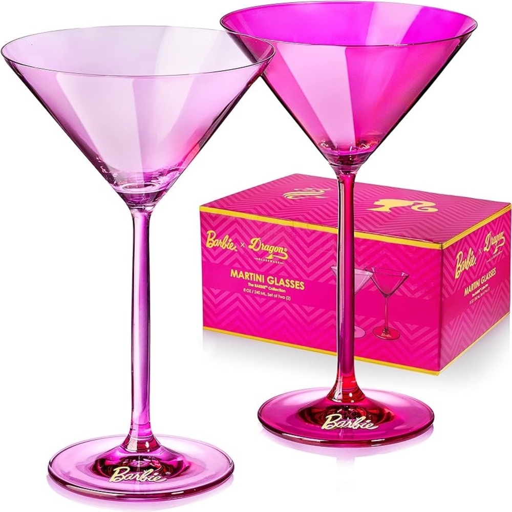 Dragon Glassware x Barbie- Pink Martini Glasses Set